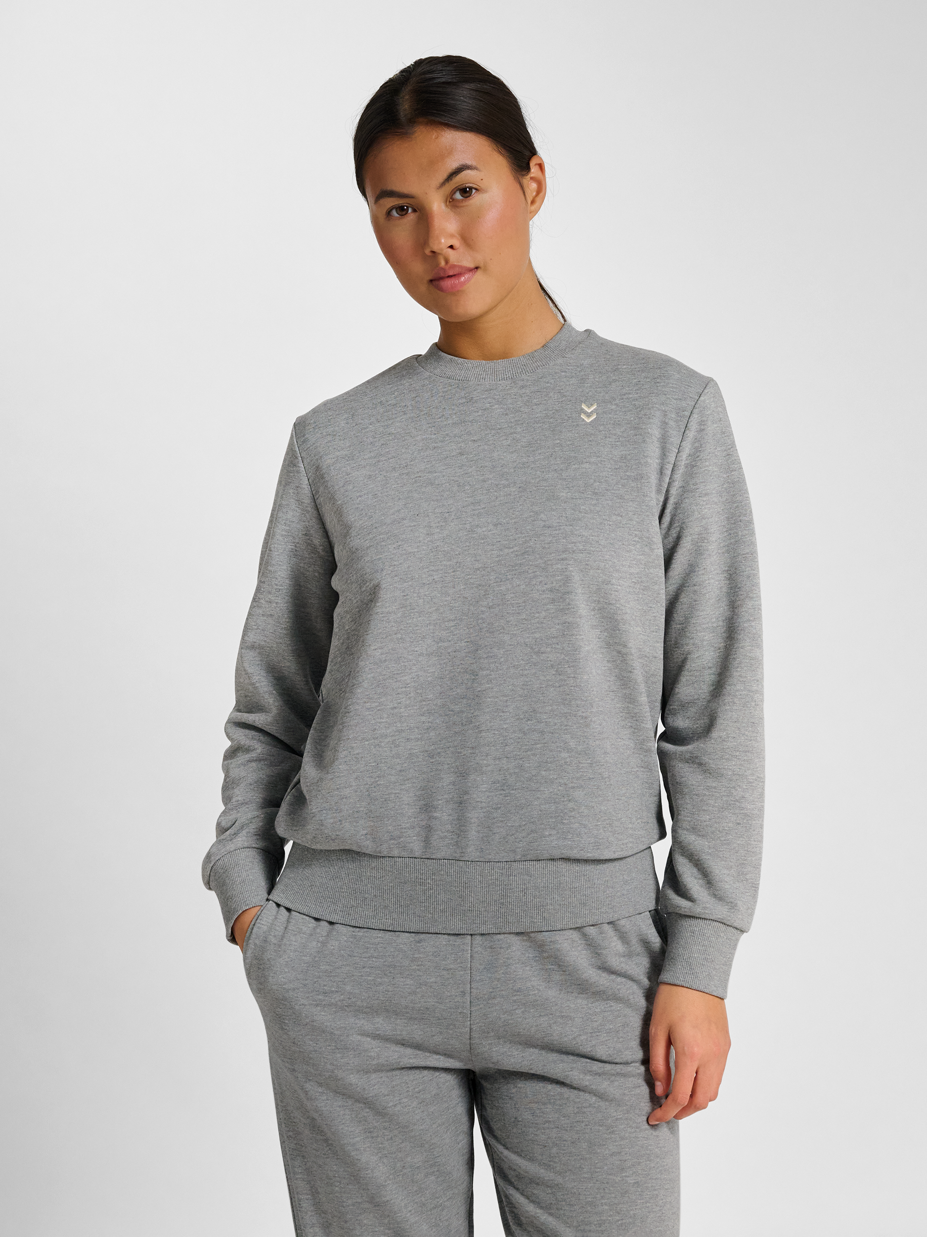 hummel PULSE W SWEAT CREWNECK - GREY MELANGE | hummel.net
