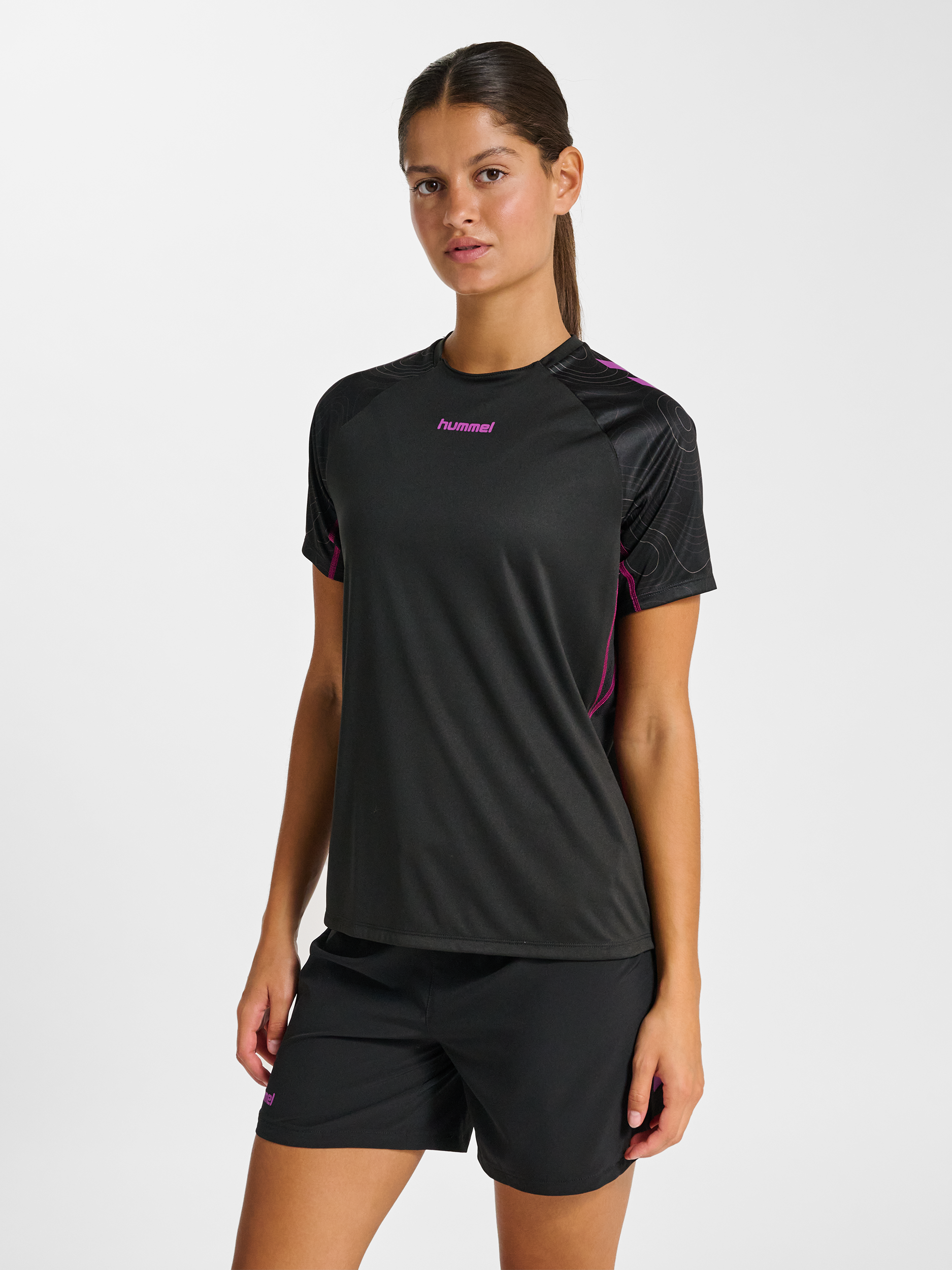 hummel BLAZE 2.0 TRAINING JERSEY S/S WO - BLACK/DAHLIA | hummel.net