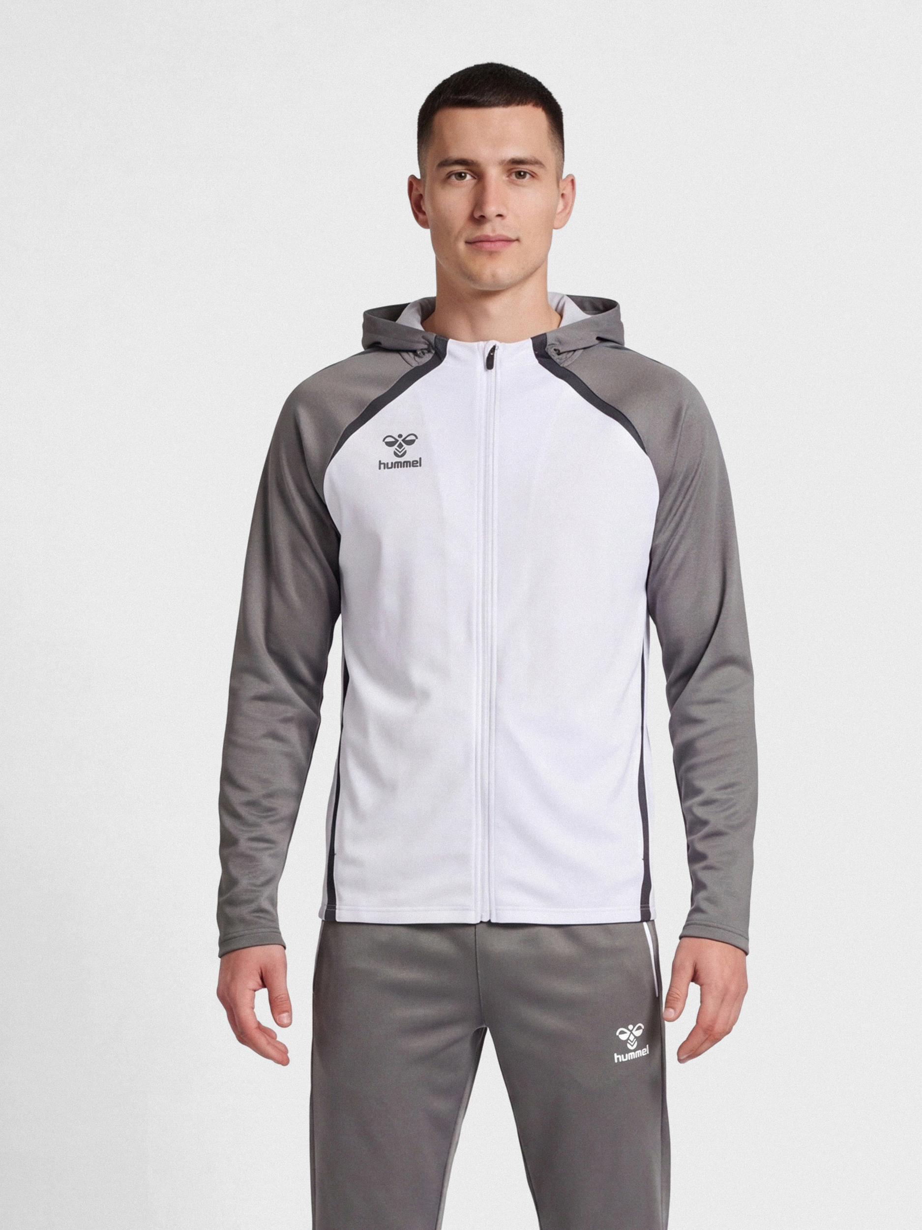 hummel LEAD 2.0 ZIP HOODIE - WHITE/STEEL GRAY | hummel.net