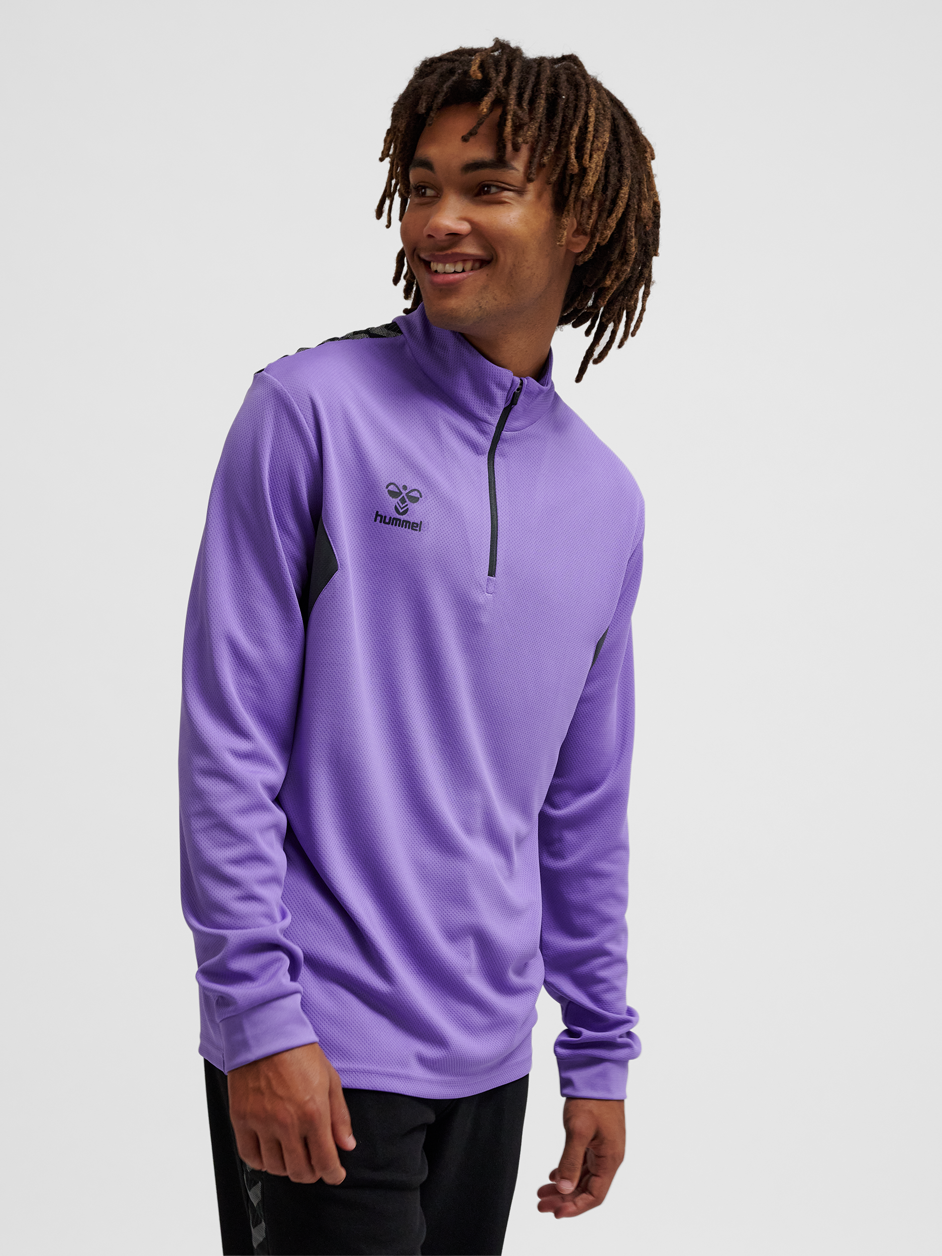 hummel AUTHENTIC HALF ZIP SWEAT - DAHLIA PURPLE/ASPHALT | hummel.net