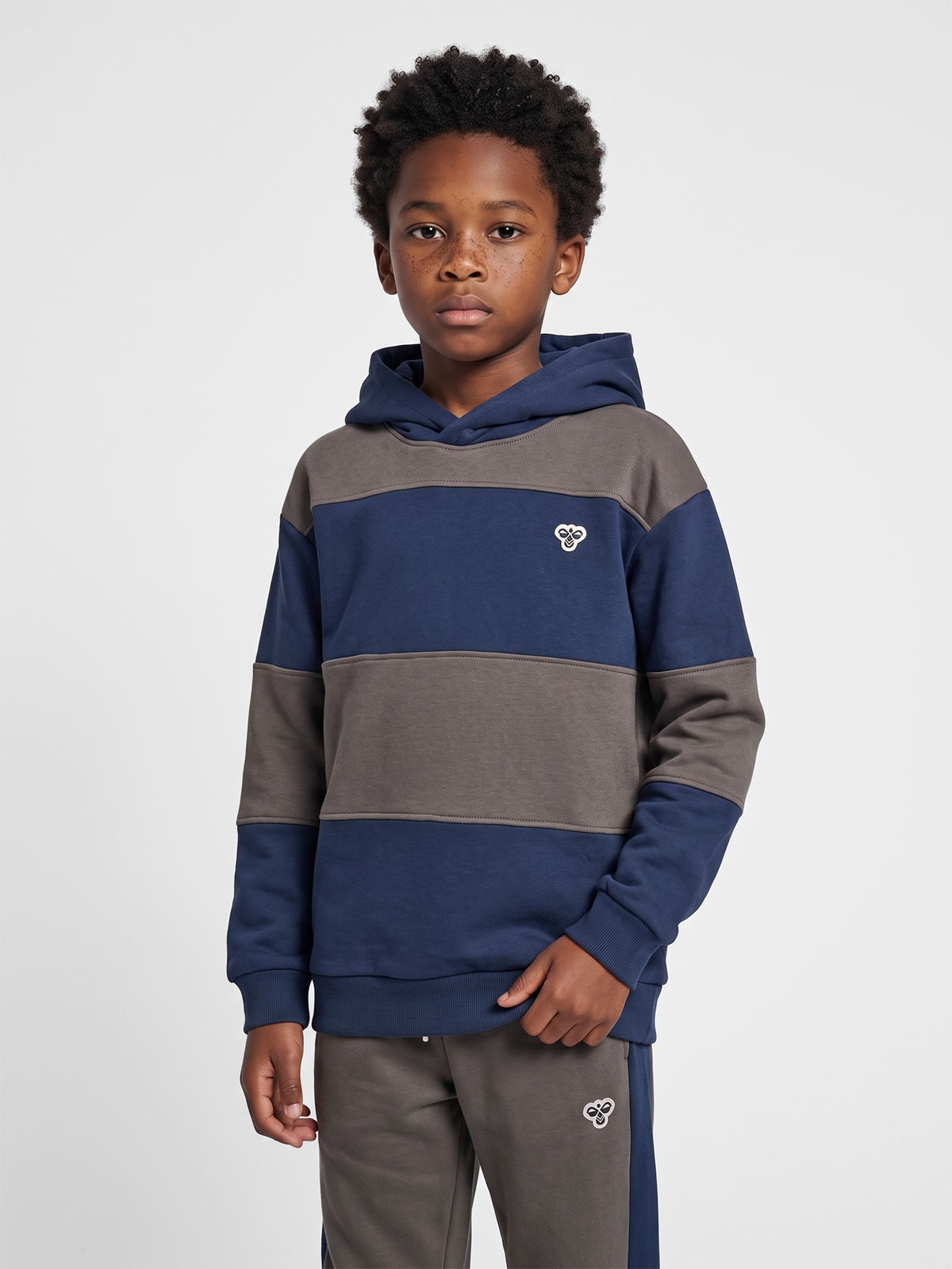 hmlJR LOOSE STRIPE HOODIE BEE