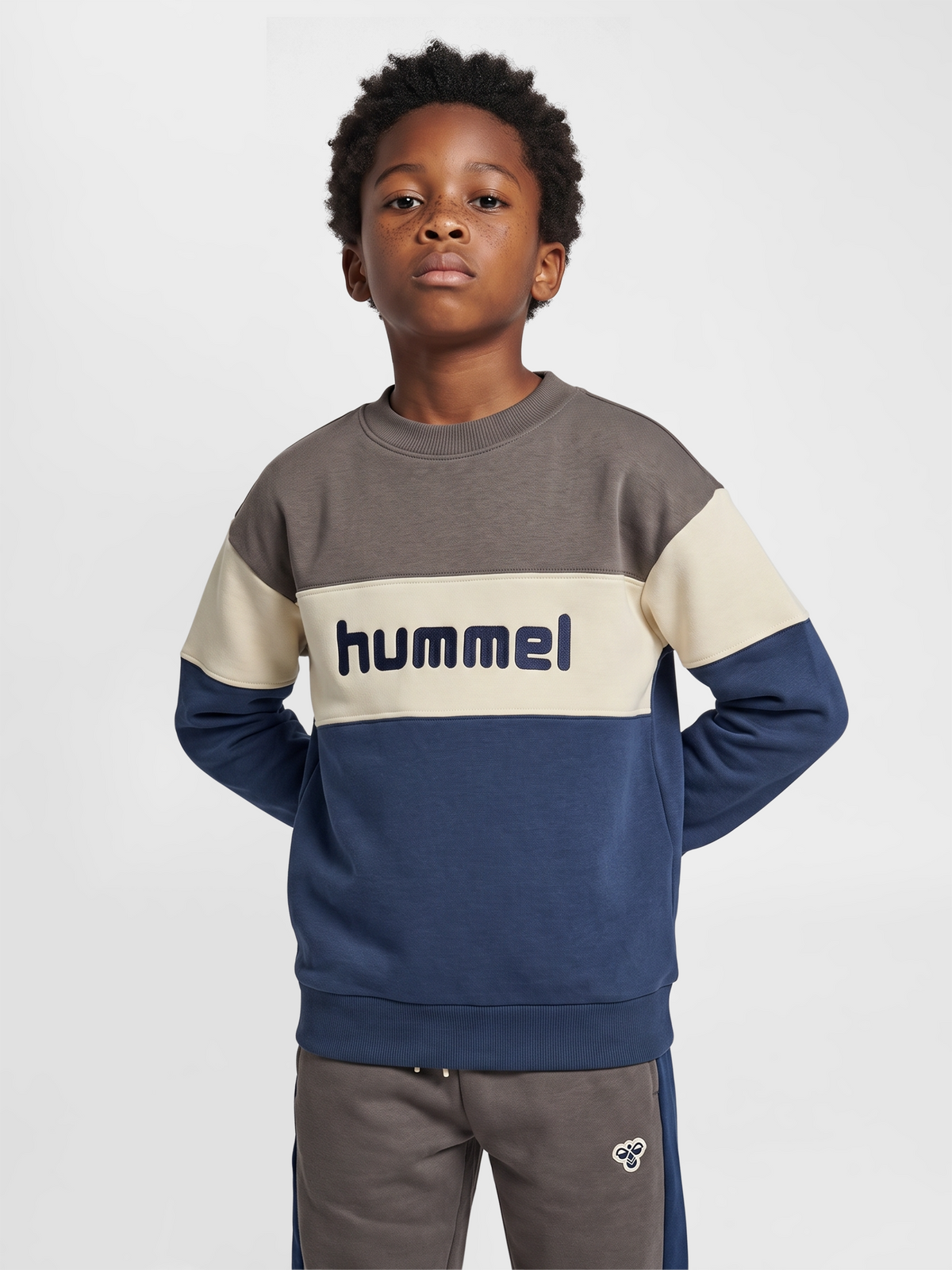 hmlJR LOOSE BLOCK CREWNECK