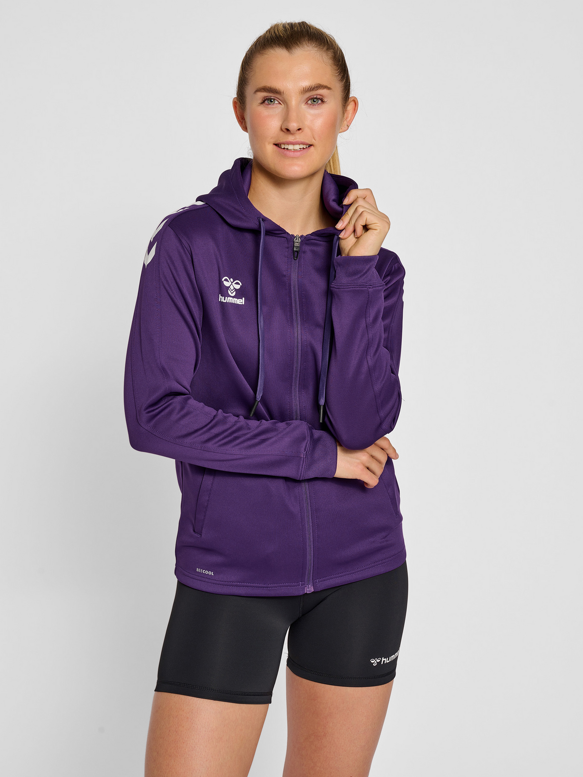 hmlCORE XK POLY ZIP HOOD SWEAT WOMA