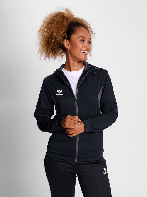 hummel AUTHENTIC PL ZIP HOODIE WOMAN - BLACK | hummel.net