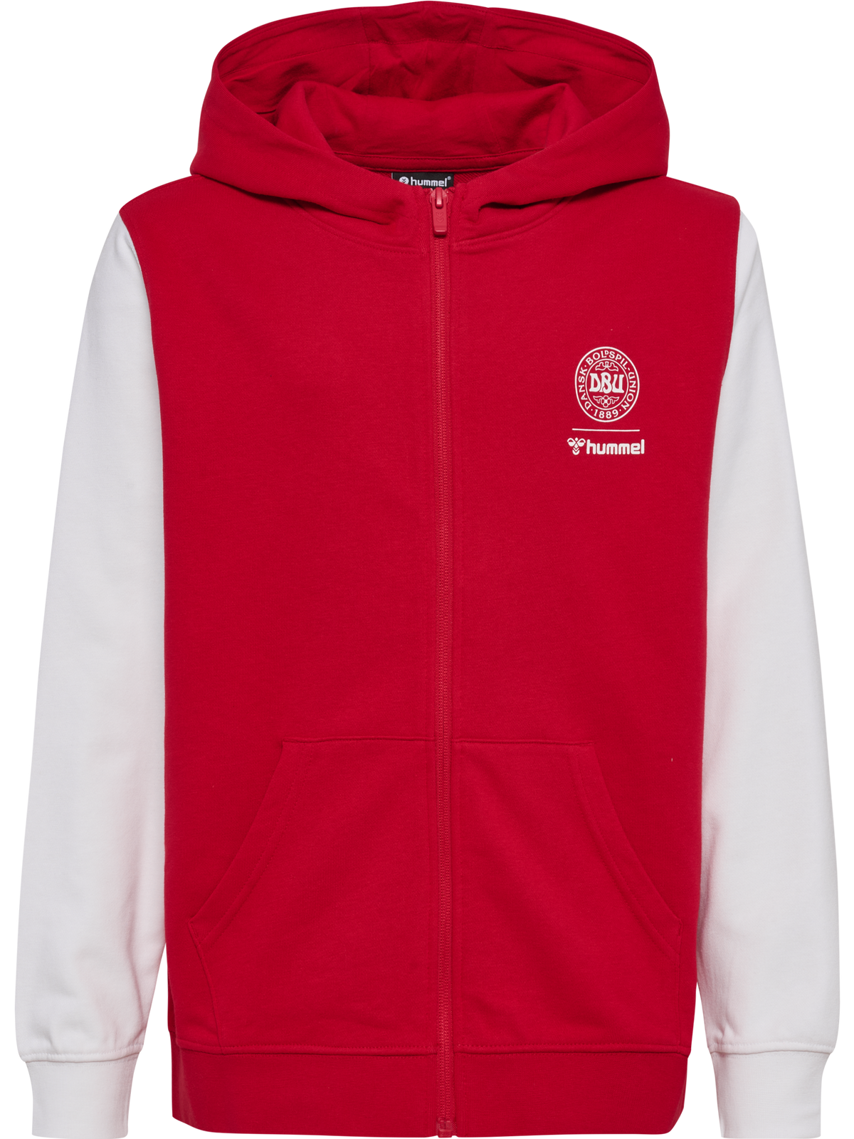 DBU 26 FAN RED-WHITE ZIP HOOD KIDS